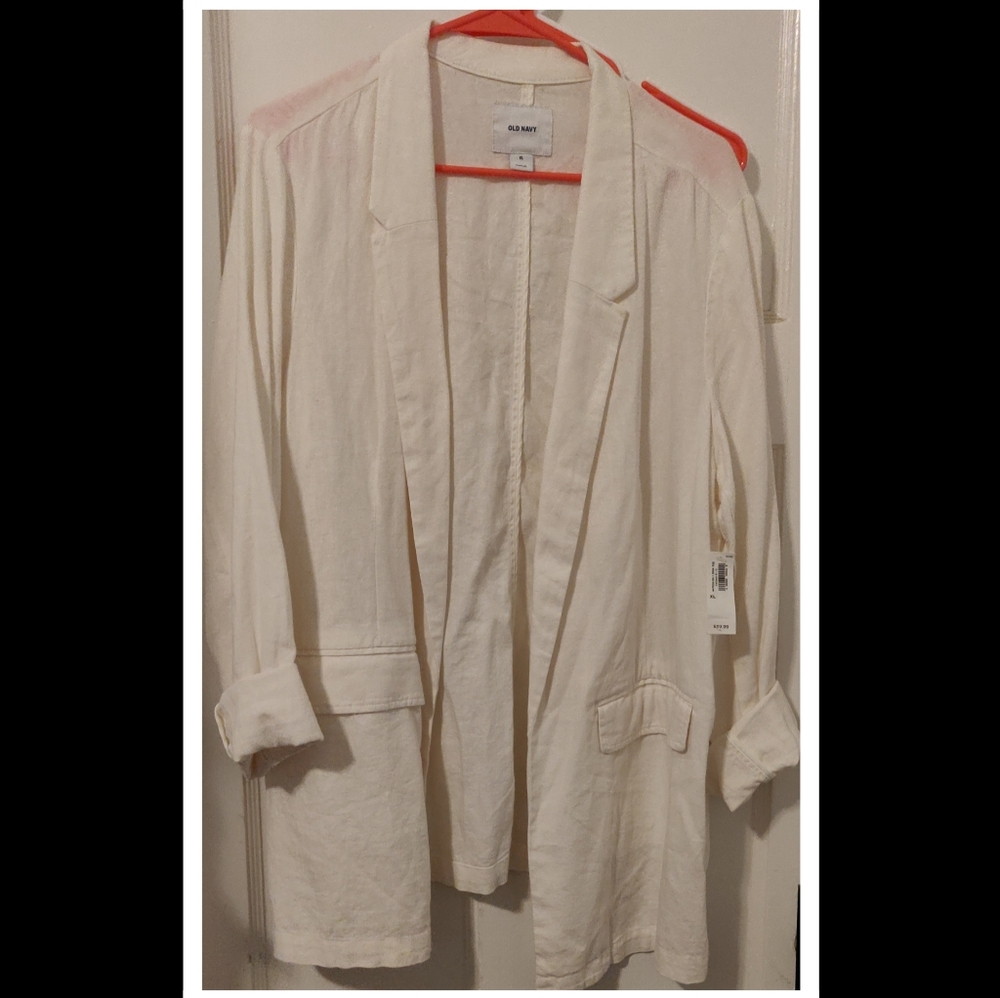 White linen blazer